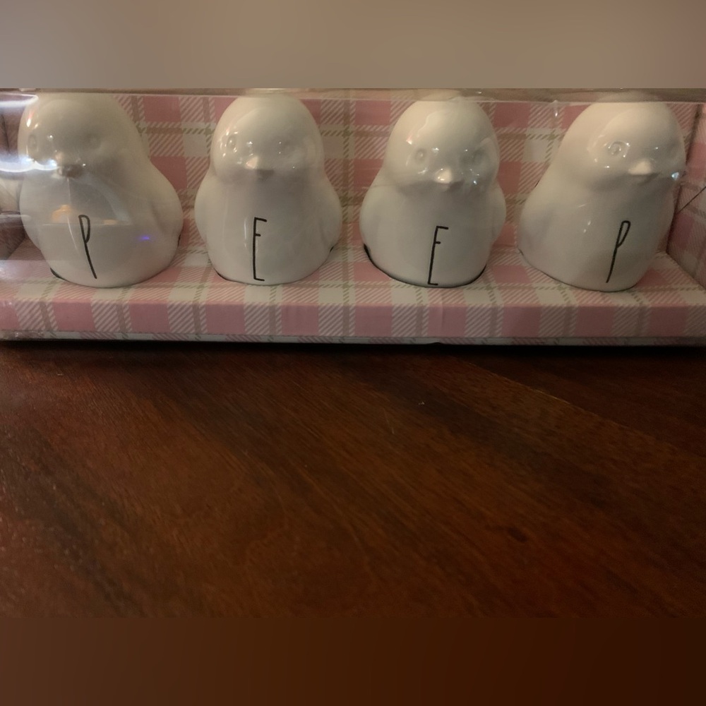 Rae Dunn White Ceramic Bird Figurines Set